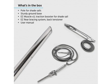 EZ Mast - Le Mât Inox 304 pour Voiles d'Ombrage