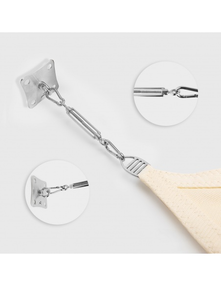 Ancrage sur paroi EZ Wall Fix avec Plaque Tendeur pour Voiles Ombrage