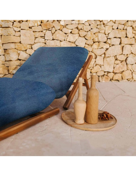 Tuga: Lit de soleil en teck avec design nautique unique