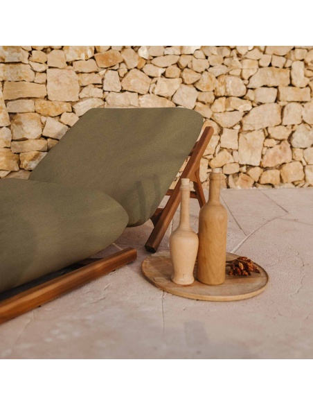 Tuga: Lit de soleil en teck avec design nautique unique