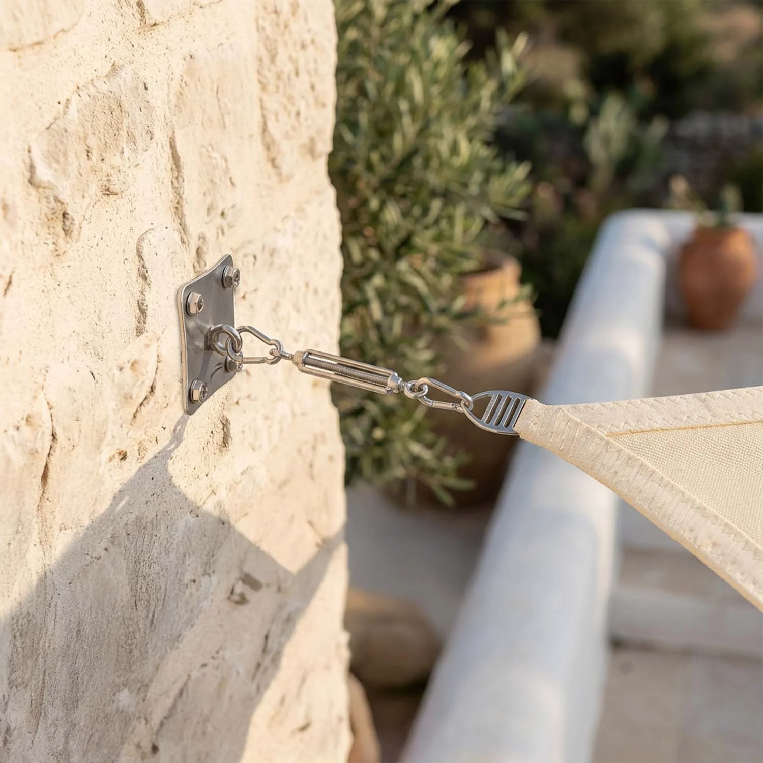 Ancrage sur paroi EZ Wall Fix avec Plaque Tendeur pour Voiles Ombrage 2