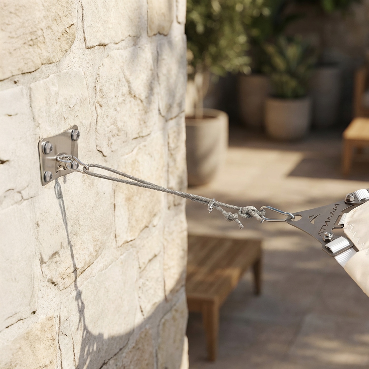 Kit d'Ancrage Paroi SimplE Avec Corde Nautique 2