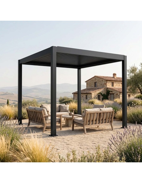 Lyra T6: Pergola bioclimatique avec 6 technologies uniques