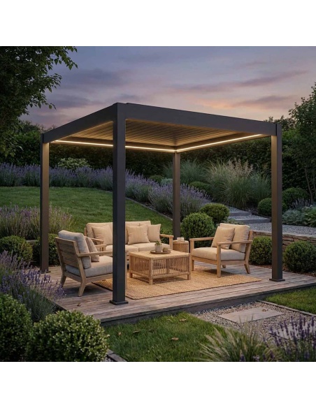 Lyra T6: Pergola bioclimatique avec 6 technologies uniques
