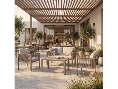 Genova : salon de jardin artisanal avec corde tressée à la main