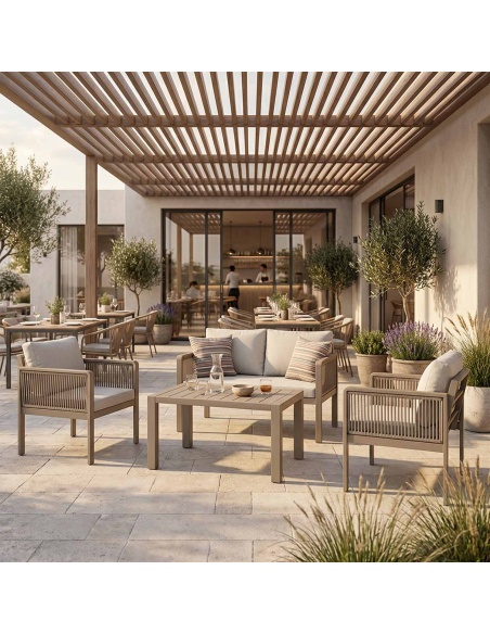 Genova : salon de jardin artisanal avec corde tressée à la main