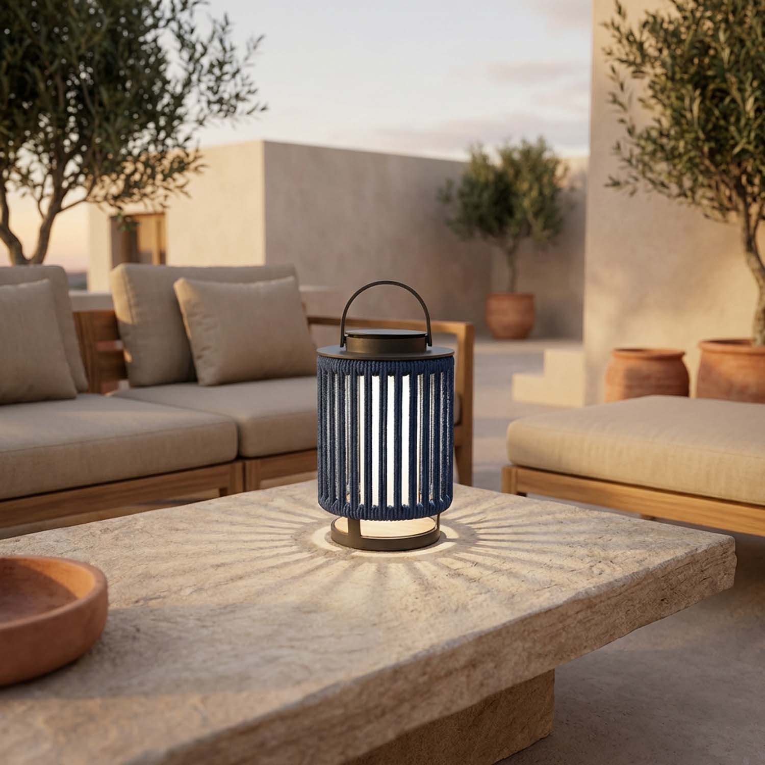 Marinea : Lampe d’extérieur en corde tressée 2