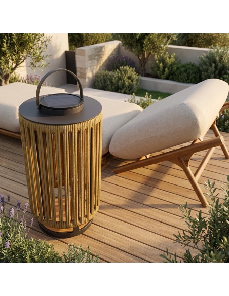 Marinea : Lampe d’extérieur en corde tressée