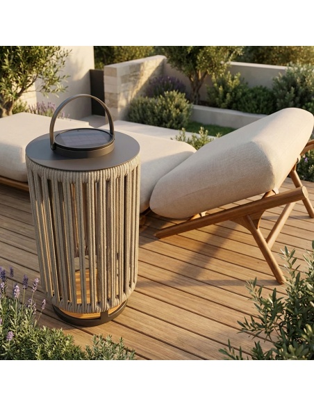 Marinea : Lampe d’extérieur en corde tressée