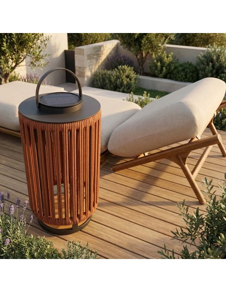 Marinea : Lampe d’extérieur en corde tressée