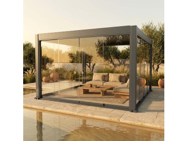 Vitrages coulissants pour Lyra T6 - Pergola fermée avec vitrage