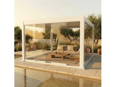 Vitrages coulissants pour Lyra T6 - Pergola fermée avec vitrage