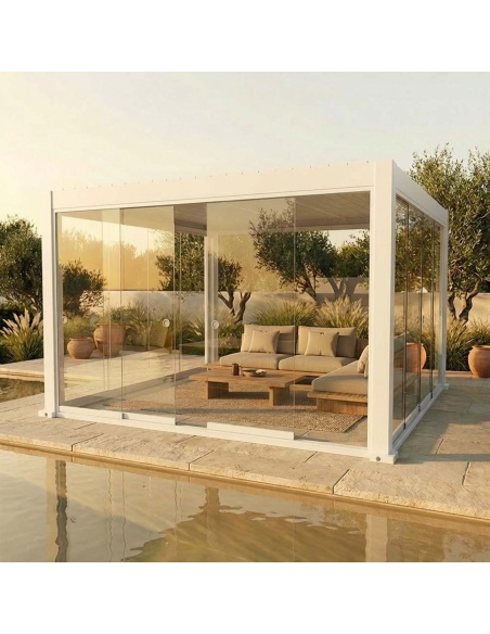 Vitrages coulissants pour Lyra T6 - Pergola fermée avec vitrage