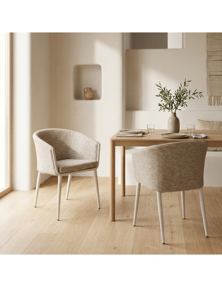 Mitara : Fauteuil de Repas Outdoor en Tissu Teint dans la Masse