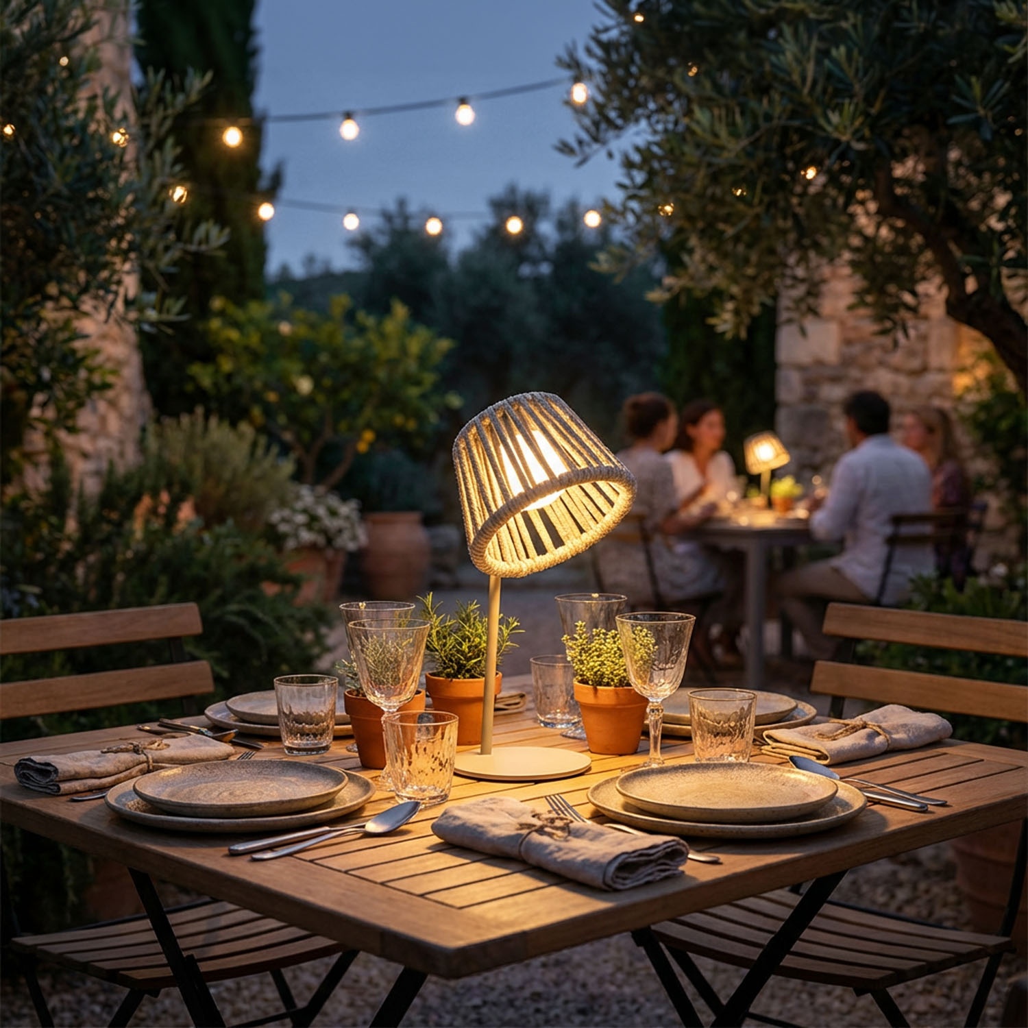 Mini Ropelle : Lampe de table rechargeable en corde Olefin 2