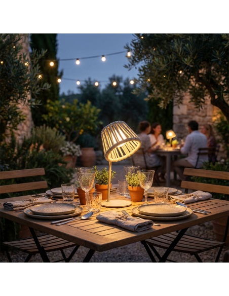 Mini Ropelle : Lampe de table rechargeable en corde Olefin