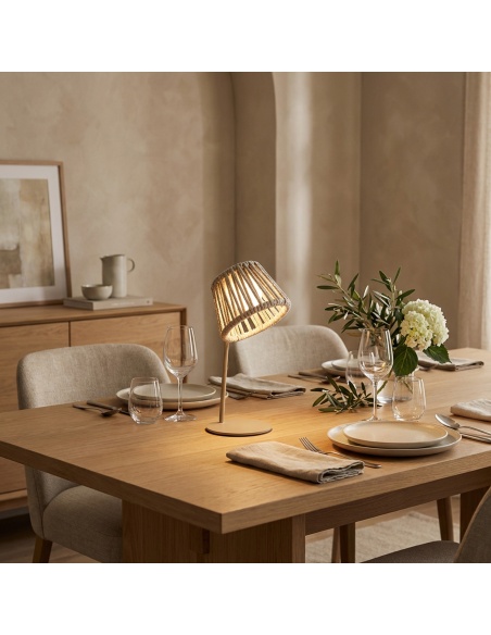 Mini Ropelle : Lampe de table rechargeable en corde Olefin