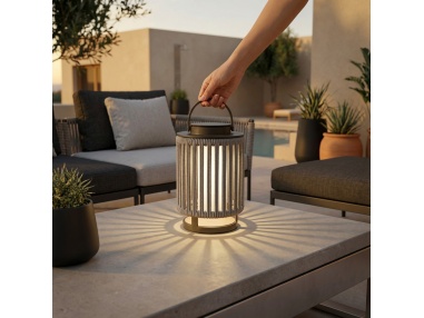 Marinea : Lampe d’extérieur en corde tressée