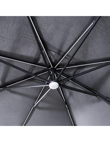Auriga : Parasol Déporté Inclinable avec LED Solaires Intégrées