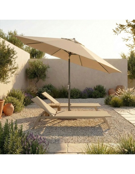Lybra : Parasol à Mât Central Inclinable avec Technologie EquiTilt®