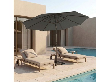 Lybra : Parasol à Mât Central Inclinable avec Technologie EquiTilt®