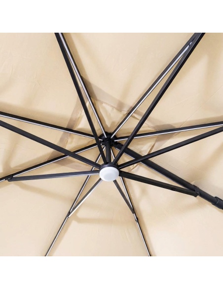 Auriga : Parasol Déporté Inclinable avec LED Solaires Intégrées