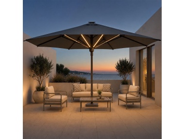 Hydrus : Parasol Professionnel à Pied Central 5×5 m et Ø6 m