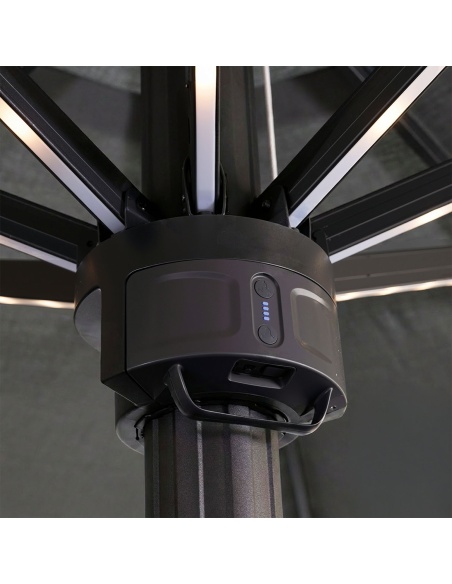Hydrus : Parasol Professionnel à Pied Central 5×5 m et Ø6 m