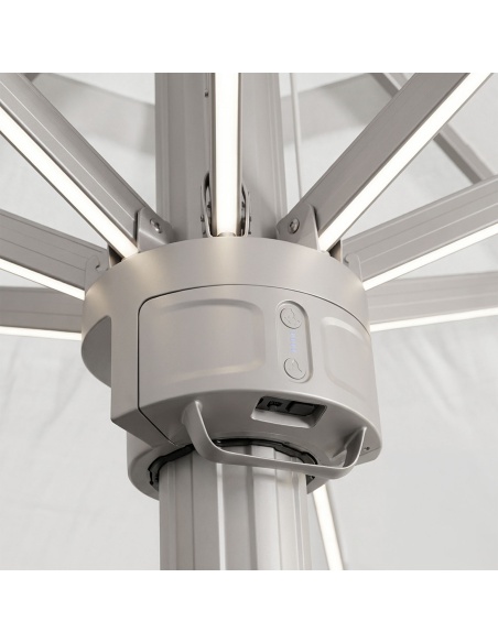 Hydrus : Parasol Professionnel à Pied Central 5×5 m et Ø6 m