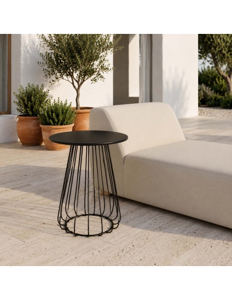 Plaka : Table Bistrot d'Extérieur Design en Tige de Fer