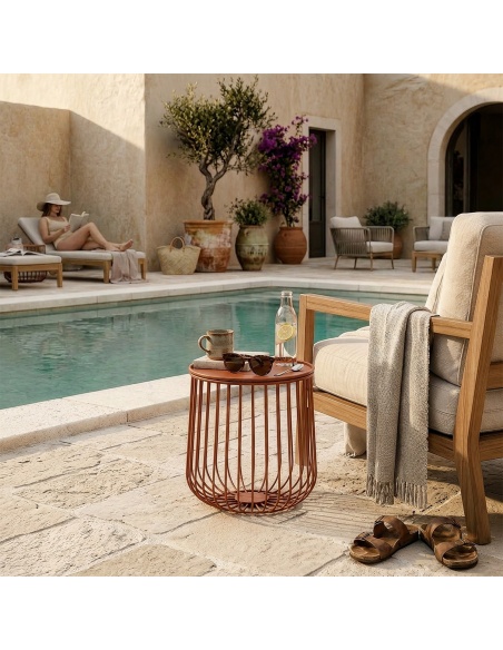 Plana : Table Basse d'Extérieur en Tige de Fer Robuste