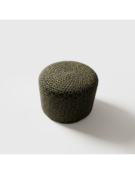 Thyrea : Pouf d'extérieur tressé au design Maanta