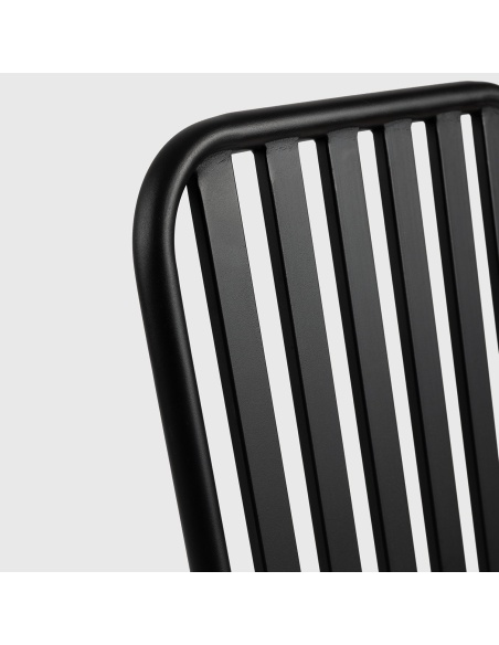 Forgya : set de 4 chaises d'extérieur en fer avec lames verticales
