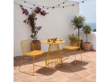 Sydra : set de 2 chaises d'extérieur en fer avec structure en fer rond