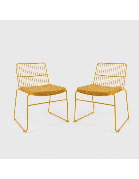 Sydra : set de 2 chaises d'extérieur en fer avec structure en fer rond