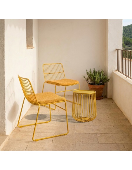 Sydra : set de 2 chaises d'extérieur en fer avec structure en fer rond