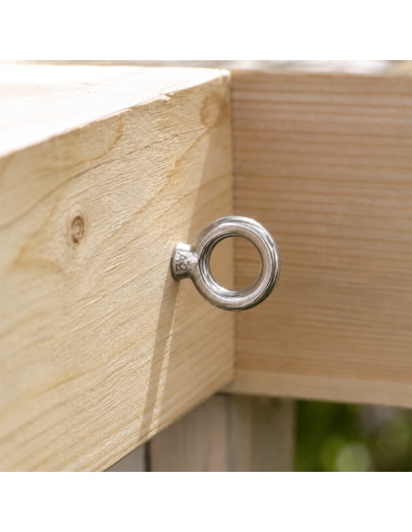 Boulon à œil à visser pour bois en inox pour voiles d'ombrage
