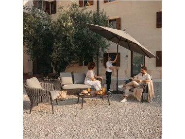 Lybra : Parasol à Mât Central Inclinable avec Technologie EquiTilt®
