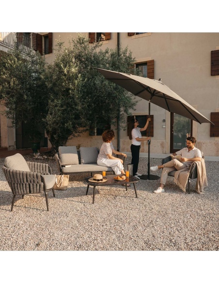 Lybra : Parasol à Mât Central Inclinable avec Technologie EquiTilt®