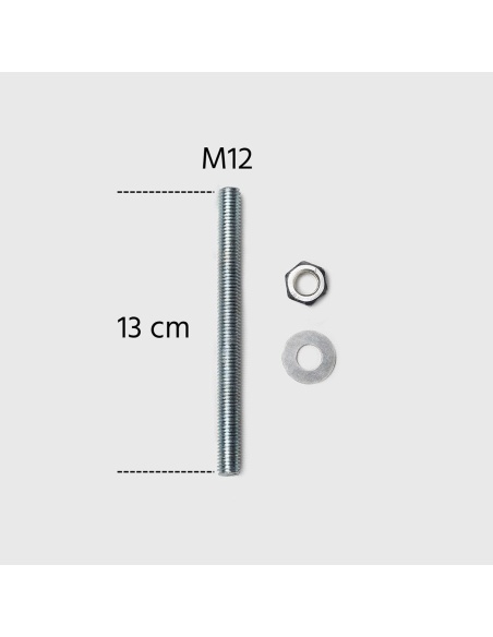 Jeu de 4 tiges filetées en acier galvanisé M12 longueur 13 cm