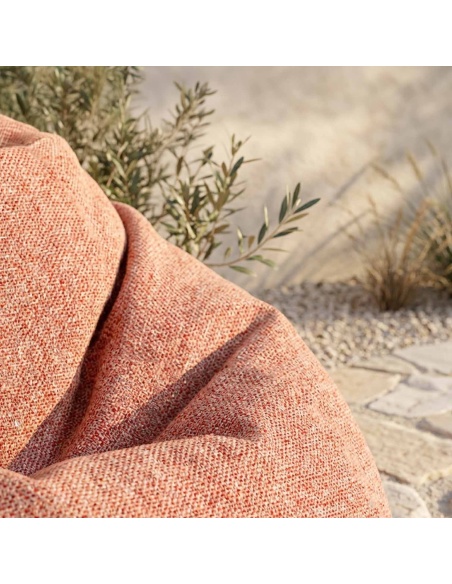 Thera Maxi : pouf d'extérieur XL en bouclé, résistant pluie et UV