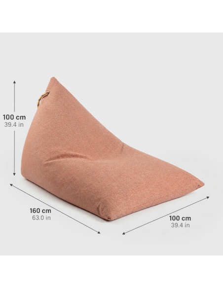 Thera Maxi : pouf d'extérieur XL en bouclé, résistant pluie et UV