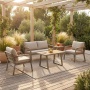 Parma - Salon de jardin en aluminium et bois d’Iroko